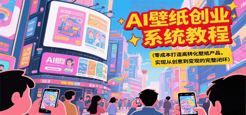 AI壁纸创业系统教程，零成本打造高转化壁纸产品，实现从创意到变现的完整闭环-柒浠资源网