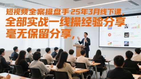 短视频全案操盘手25年3月线下课，全部实战一线操盘手经验分享，毫无保留分享，全是干货-柒浠资源网
