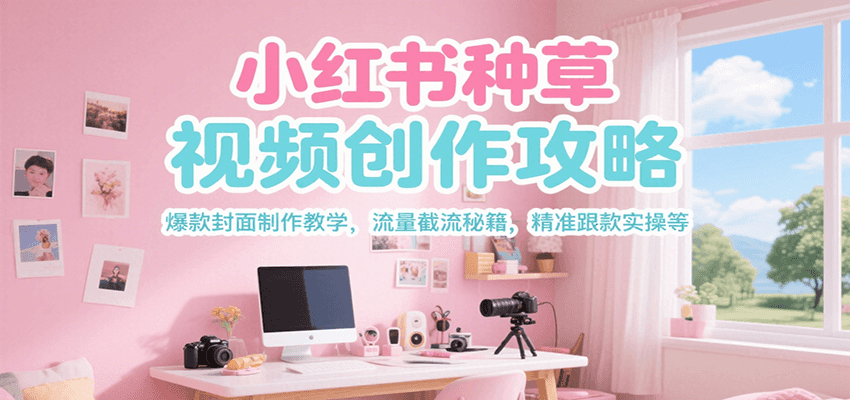 小红书种草视频创作攻略,爆款封面制作教学 ,流量截流秘籍 ,精准跟款实操等-柒浠资源网