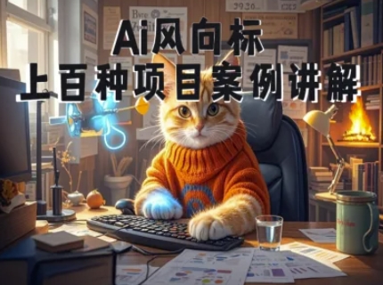 Ai风向标-附100种项目案例玩法-0基础小白到大神ai视频商业应用教学-柒浠资源网