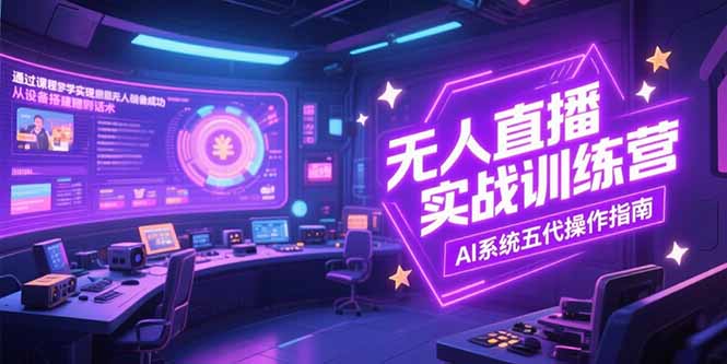 无人直播实操训练营，从设备搭建到话术，AI系统五代操作指南(7月更新-柒浠资源网