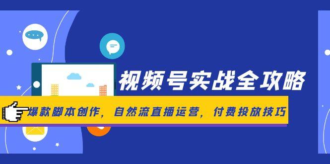视频号实战全攻略，爆款脚本创作，自然流直播运营，付费投放技巧-柒浠资源网