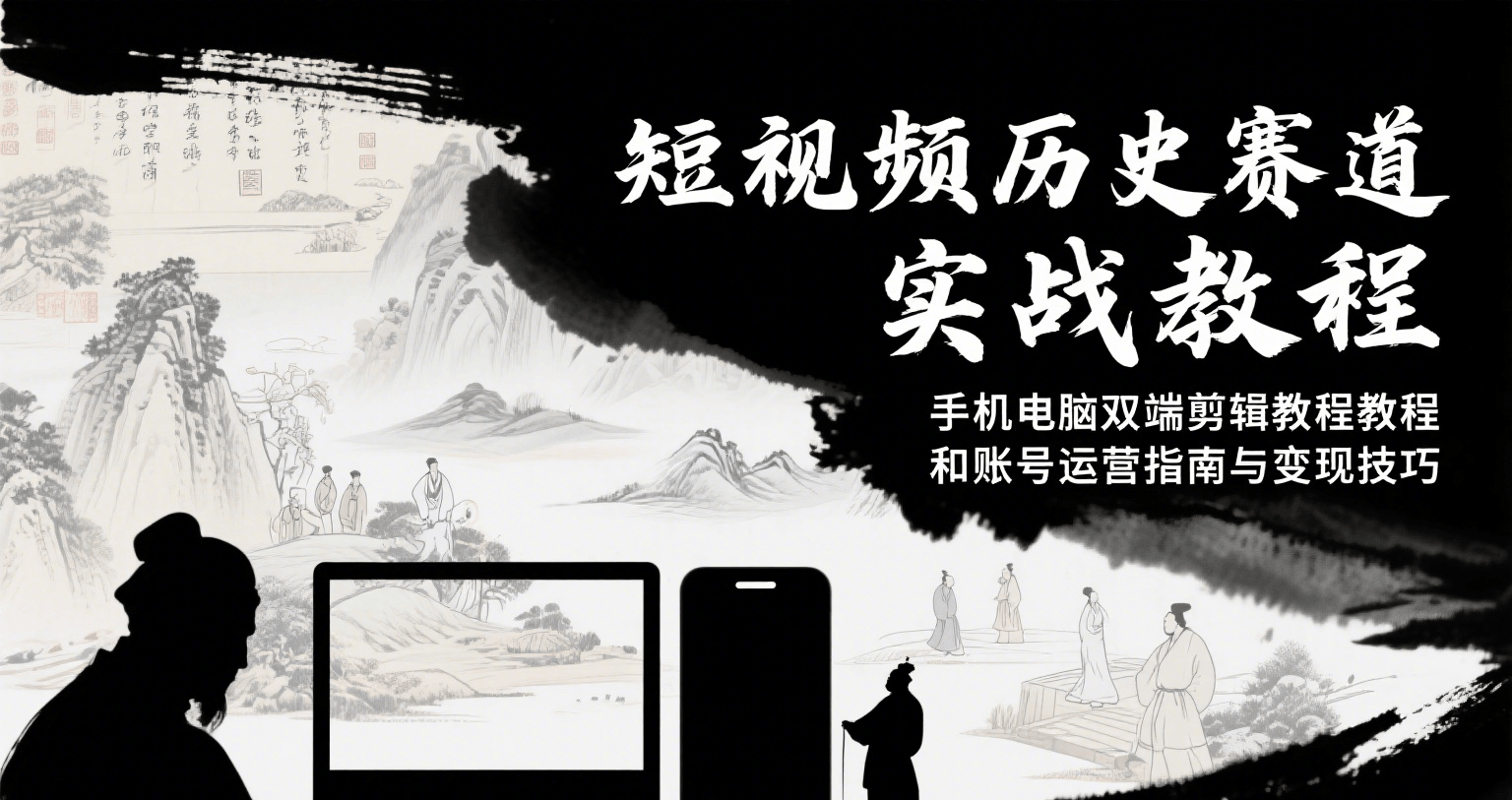 短视频历史赛道实战教程，手机电脑双端剪辑教程和账号运营指南与变现技巧-柒浠资源网