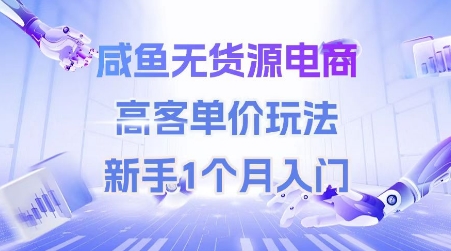 咸鱼无货源电商，高客单价玩法，新手1个月入门-柒浠资源网