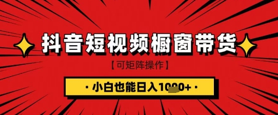 抖音短视频食品橱窗带货，小白轻松上手日入1k+【揭秘】-柒浠资源网