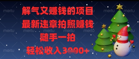 解气又挣钱的项目，最新违章拍照挣钱，随手一拍，轻松收入多张【揭秘】-柒浠资源网