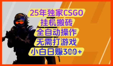25年独家CSGO挂G搬砖,全自动操作,无需打游戏,小白日入3张+【揭秘】-柒浠资源网