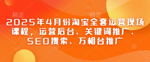 2025年4月份淘宝全套运营现场课程，运营后台、关键词推广、SEO搜索、万相台推广-柒浠资源网