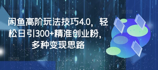 闲鱼高阶玩法技巧4.0，轻松日引300+精准创业粉，多种变现思路-柒浠资源网