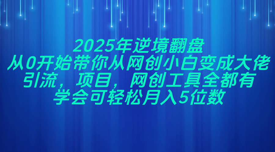 2025年逆境翻盘，从0开始带你从网创小白变成大佬，引流，项目，网创工…-柒浠资源网