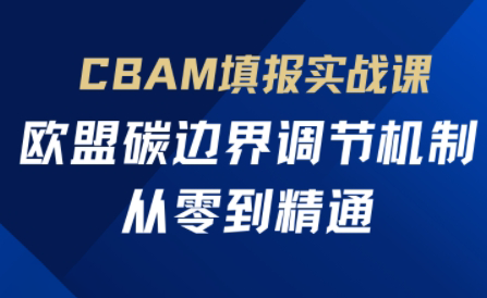 欧盟CBAM填报实战从零到精通-柒浠资源网