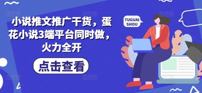 小说推文推广干货，蛋花小说3端平台同时做，火力全开-柒浠资源网