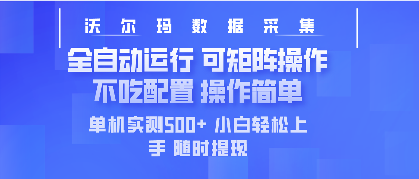 最新沃尔玛平台采集 全自动运行 可矩阵单机实测500+ 操作简单-柒浠资源网