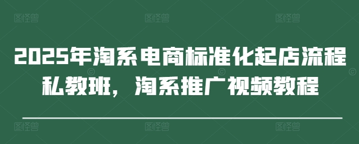 2025年淘系电商标准化起店流程私教班，淘系推广视频教程-柒浠资源网