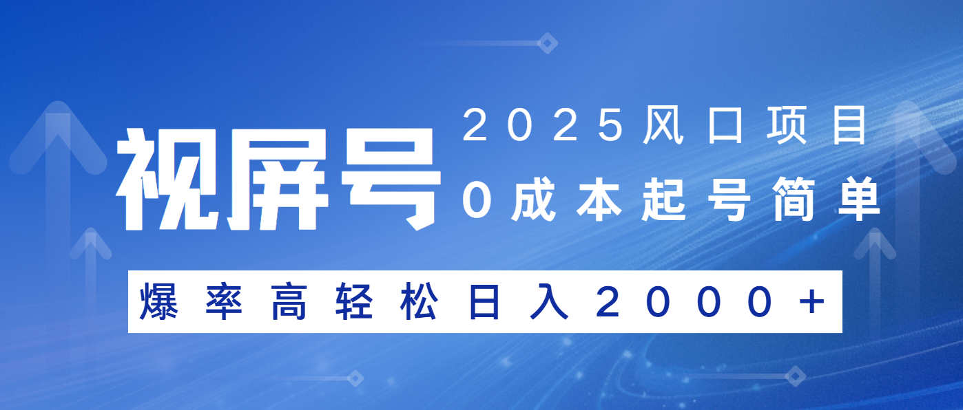 2025风口项目，视频号带货，起号简单，爆率高轻松日入2000+-柒浠资源网
