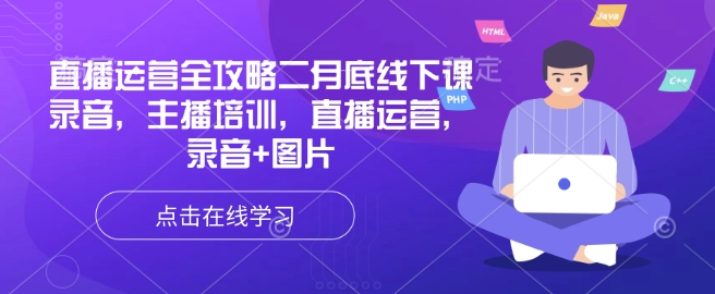 直播运营全攻略二月底线下课录音，主播培训，直播运营，录音+图片-柒浠资源网