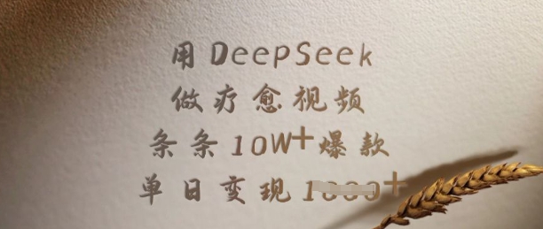 用DeepSeek做疗愈视频，条条10W+爆款，单日变现多张-柒浠资源网