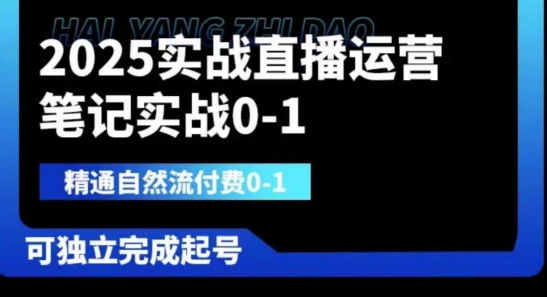 2025实战直播运营0-1，精通自然流付费0-1，可独立完成起号-柒浠资源网