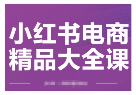 小红书电商精品大全课，快速掌握小红书运营技巧，实现精准引流与爆单目标，轻松玩转小红书电商(更新2月)-柒浠资源网