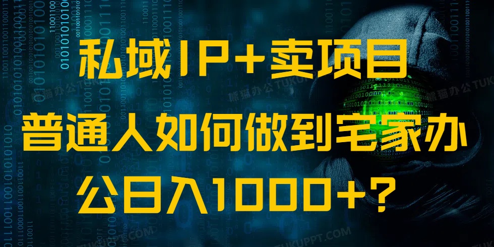 私域IP+卖项目，普通人如何做到宅家办公实现日入1000+-柒浠资源网