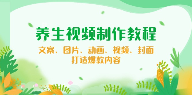 养生视频制作教程，文案、图片、动画、视频、封面，打造爆款内容-柒浠资源网