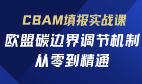CBAM填报实战课，欧盟碳边界调节机制，从零到精通-柒浠资源网