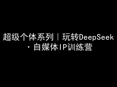 超级个体系列，玩转DeepSeek·自媒体IP训练营，deepseek教程-柒浠资源网
